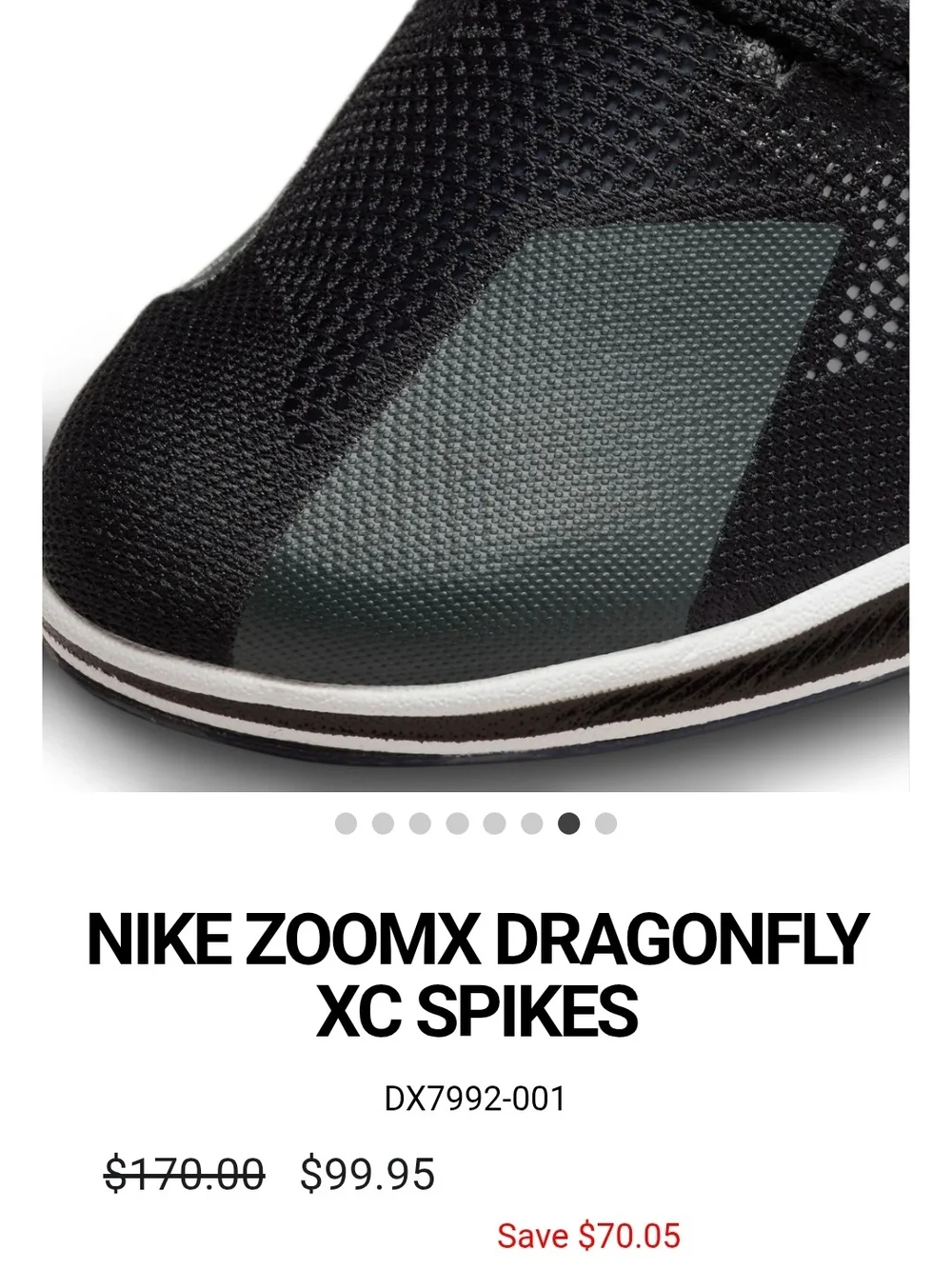 ** BNWOT** Nike ZoomX Dragonfly XC Spikes — Black/Silver Mens Sz 14